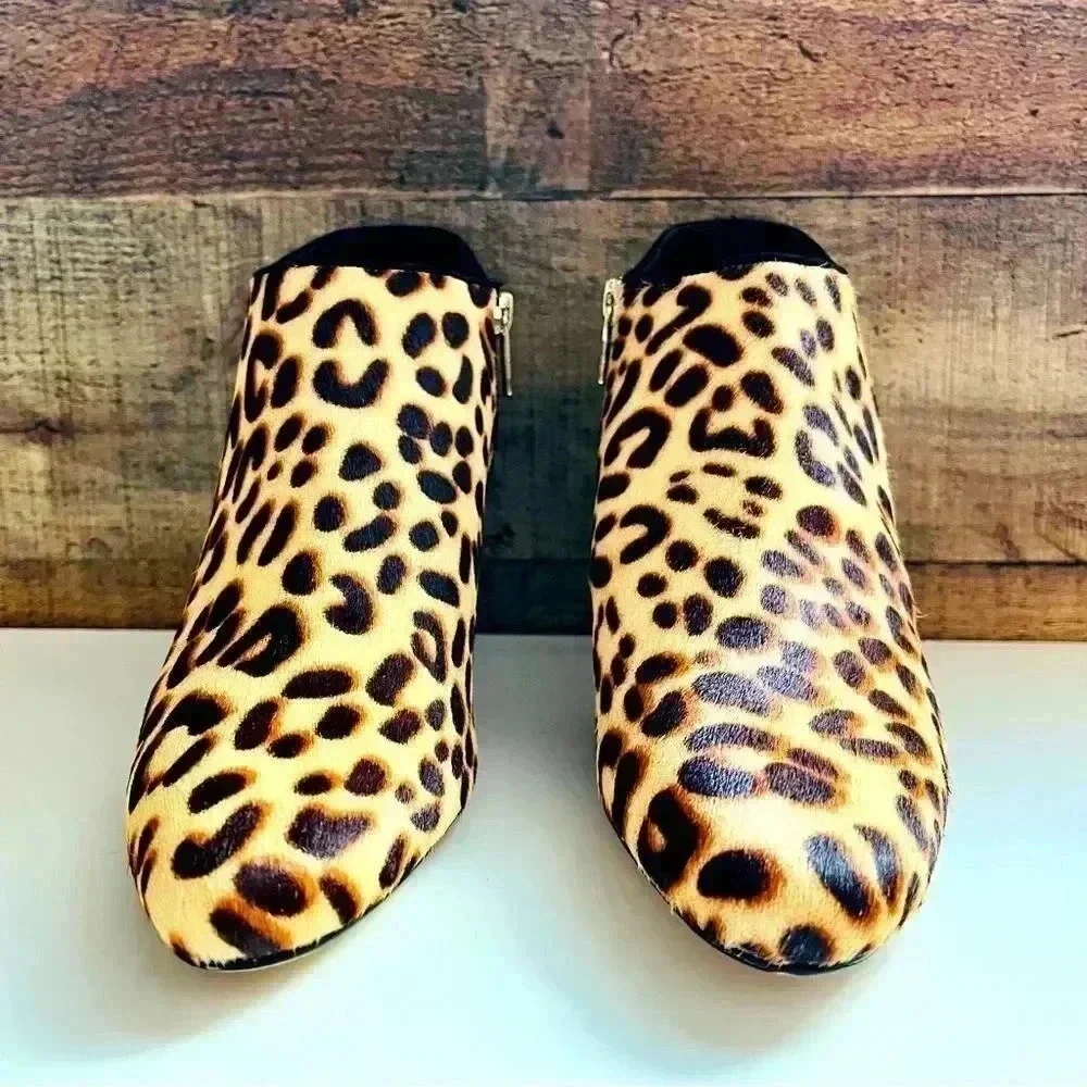 NWT Pelle Moda - Leopard Calf Hair Yelm Heel Bootie